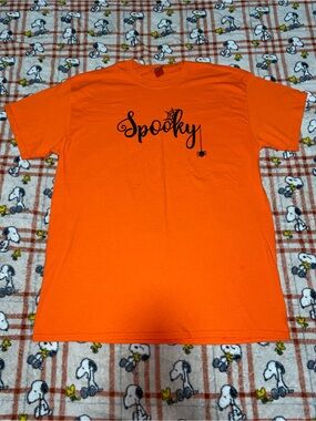 Spooky Vibrant Orange Graphic Tee
